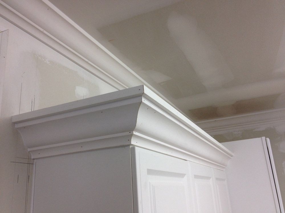 Close up of crown moulding Garage renovation