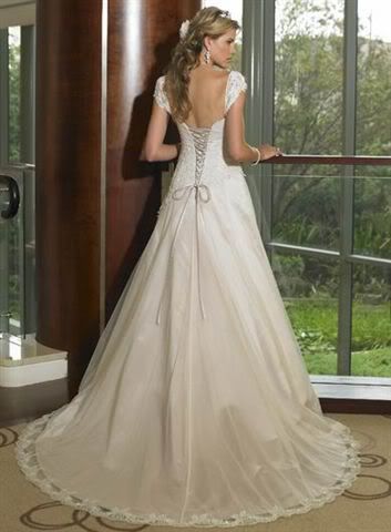 wedding dresses Backless Wedding Dress With V Corset