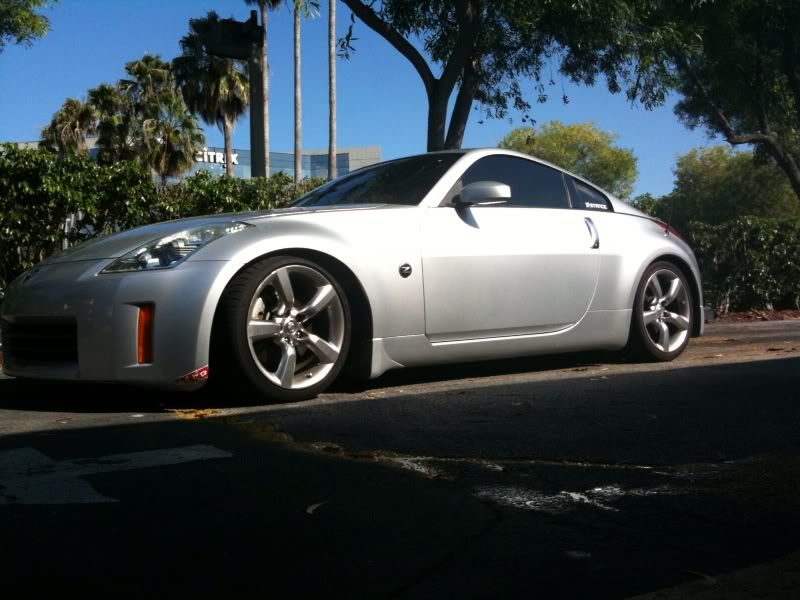 my car is a 350z slammed on some stances coil