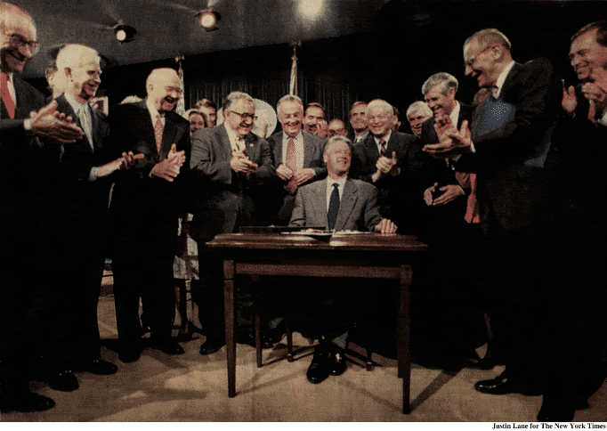 bill clinton signs repeal of glass-steagall