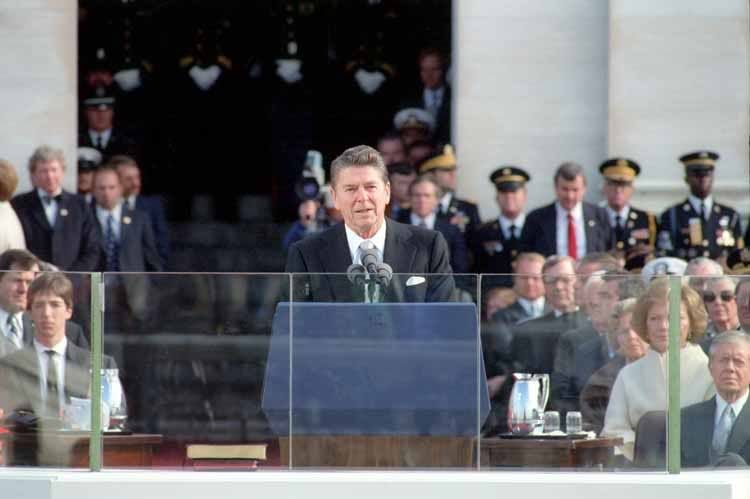 ronald reagan delivering his first inaugural