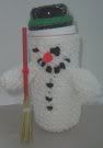 Frosty the Snowman crocheted candy jar