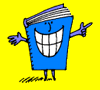 blue smiling book