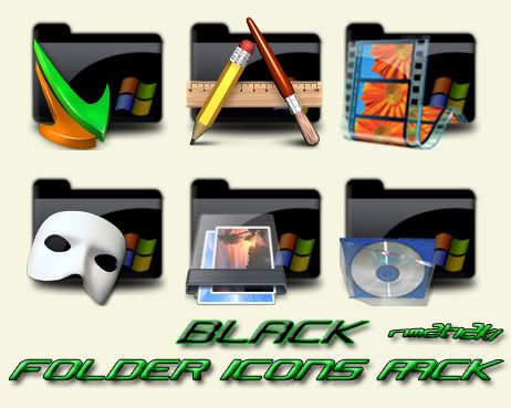 Black Folder Dock Icons [RS]