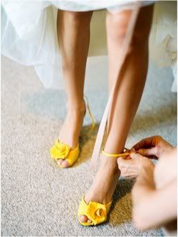 Yellow:  Wedding Shoes Pictures, Images and Photos