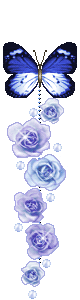 Blauer Schmetterling mit Blumen