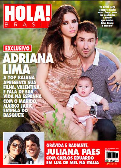 Adriana Lima Marko Jaric with baby Valentina on the cover of the Hola