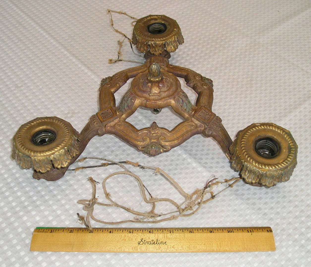 Vintage Victorian Art Crafts Cast Iron And Brass Chandelier Light Vintage Victorian Art Crafts Cast Iron And Brass Chandelier Light Fixture Parts
