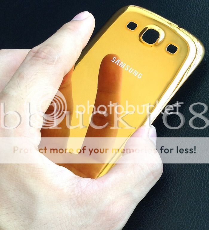 Gold Chrome Plated Mirror Battery Door Back Cover Samsung Galaxy s 3 SIII I9300