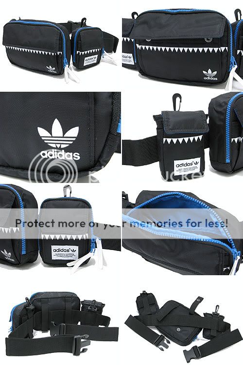 ADIDAS TOKYO OT TECH WAIST BAG BLACK/BLUE Trefoil POUCH  